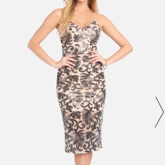 NWT bebe Sparkle Sequined Midi Dress - Picture 1 of 8